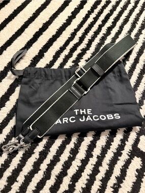 The Marc Jacobs Black Adjustable Webbing Bag Strap NEW